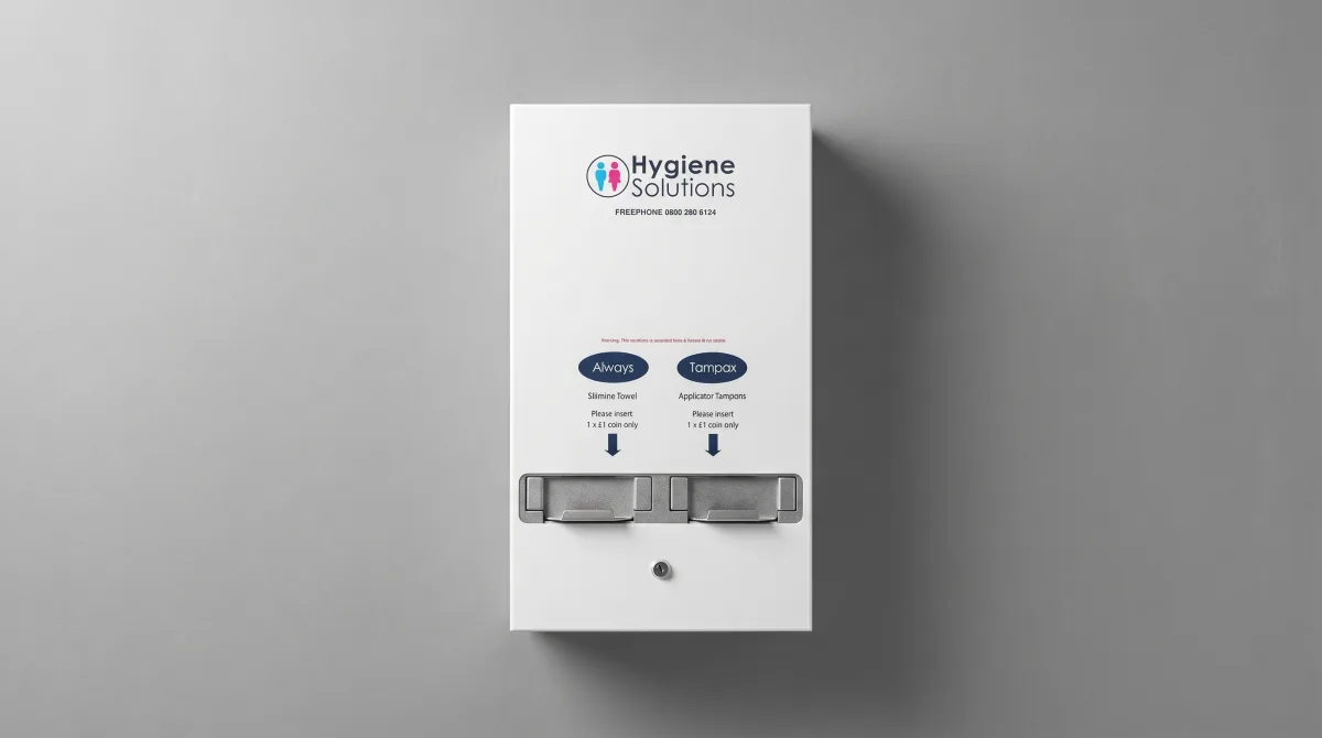 Sleek wall-mounted Hygiene Solutions washroom dispenser